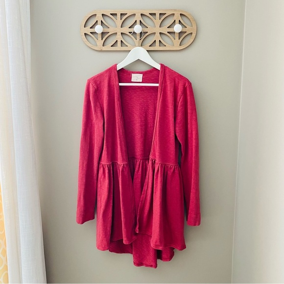t.la by Anthro. Open Front Cardigan Pink Sz Medium - Picture 1 of 8